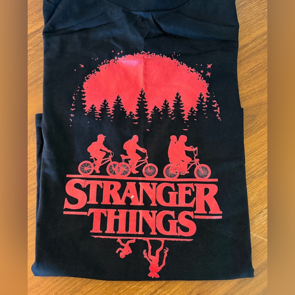 Black and Red Stranger Things Graphic Tee